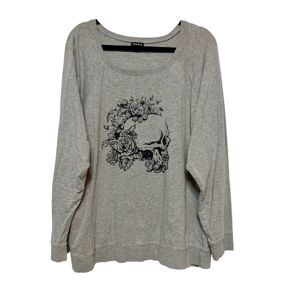 Torrid Gothic Floral Skull Sweatshirt‎ Women 4X Grunge Alt Softcore Indie Sleaze